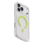 Uniq transparent hybrid case for iPhone 17 Pro Max featuring reinforced corners and a raised camera bezel.