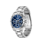 BOSS Men's Hero 2.0 watch featuring a dual-layered blue dial and stainless steel bracelet