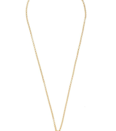 Dolce & Gabbana gold-tone fine link necklace with rhinestone DG logo pendant