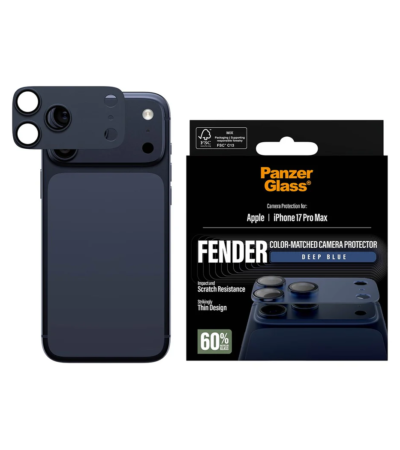 Blue PanzerGlass Fender Camera Lens Protector for iPhone 17 Pro Max