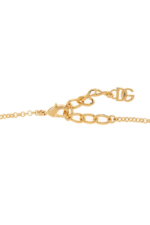 Dolce & Gabbana gold-tone fine link necklace with rhinestone DG logo pendant