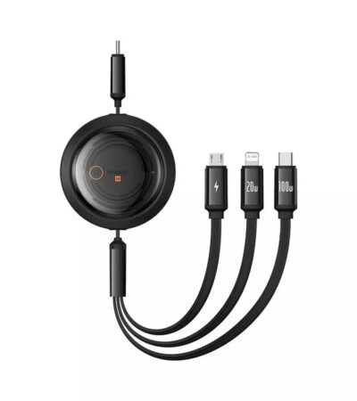 Baseus Free2Draw 100W black retractable charging cable 1.5m