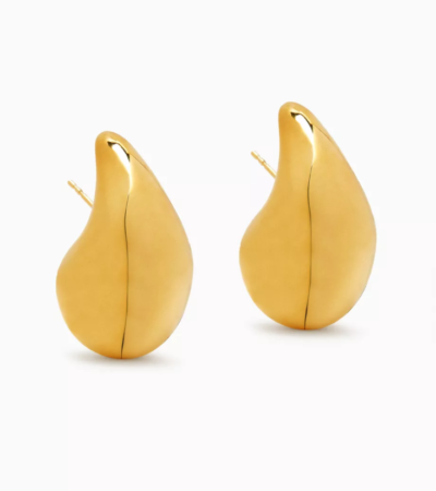 Bottega Veneta signature small drop earrings in 18k gold-finished sterling silver