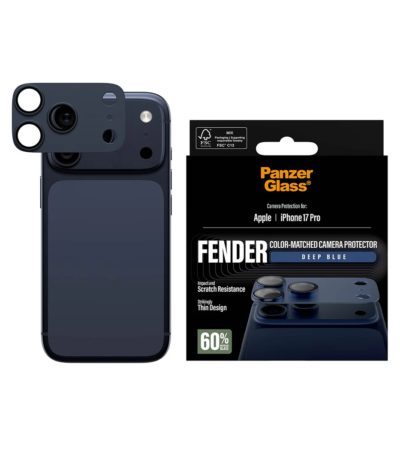 Deep Blue PanzerGlass Fender Camera Protector for iPhone 17 Pro