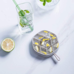 Small white silicone ice cube tray with flexible easy-release mold