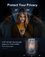 ESR Armorite Privacy Screen Protector for Samsung Galaxy S26 Ultra showing 28-degree privacy angle