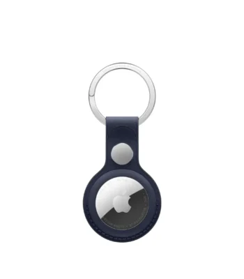 Deep Blue AirTag FineWoven Key Ring with stainless steel ring and microtwill fabric