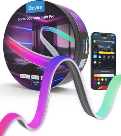 Govee 3-meter COB RGBIC LED strip light pro showing seamless multicolor lighting