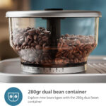 Philips Silver Semi Espresso Machine PSA3228/01 with dual bean containers and milk jug