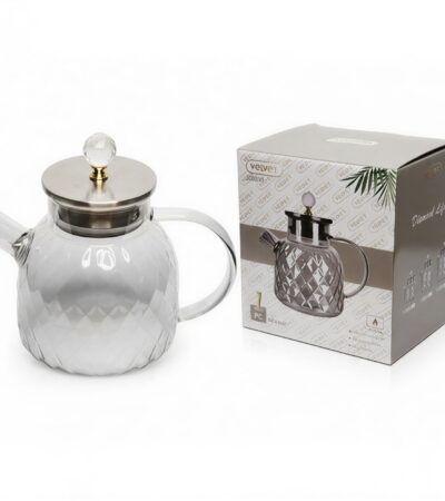 1.2-litre heat-resistant glass teapot with tea infuser and lid