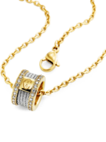 The Charriol Forever Magnifique stainless steel necklace features a twisted cable design.