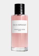 Dior Oud Ispahan 125ml EDP bottle featuring clear glass and minimalist white label