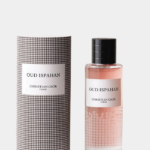 Dior Oud Ispahan 125ml EDP bottle featuring clear glass and minimalist white label