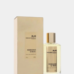 Mancera Rose Aoud & Musc 120ml EDP bottle with gold cap and black pouch