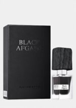 Nasomatto Black Afgano 30mL bottle with signature charred wood cap