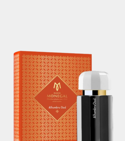Ramon Monegal Alhambra Oud 100ml EDP bottle with signature inkwell design