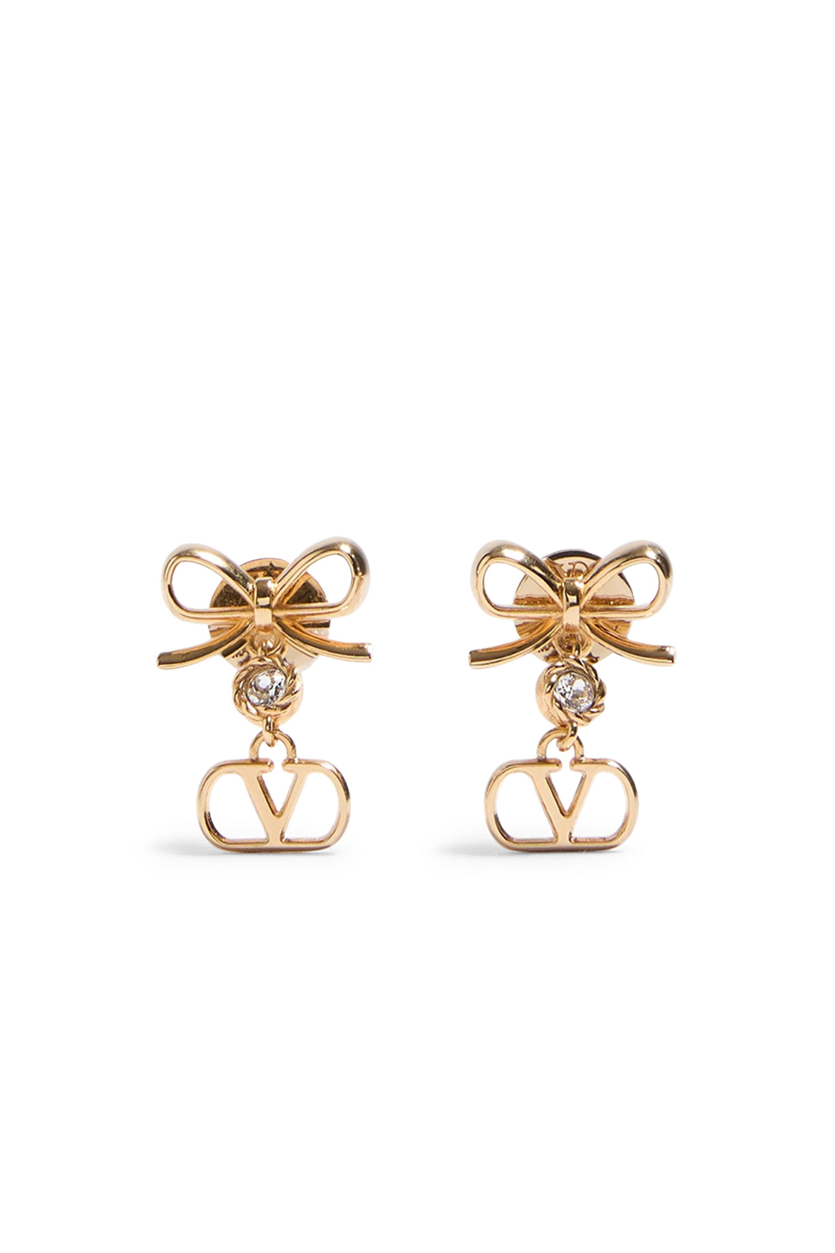VALENTINO GARAVANI VLogo Signature Earrings in Metal and Swarovski® Crystals