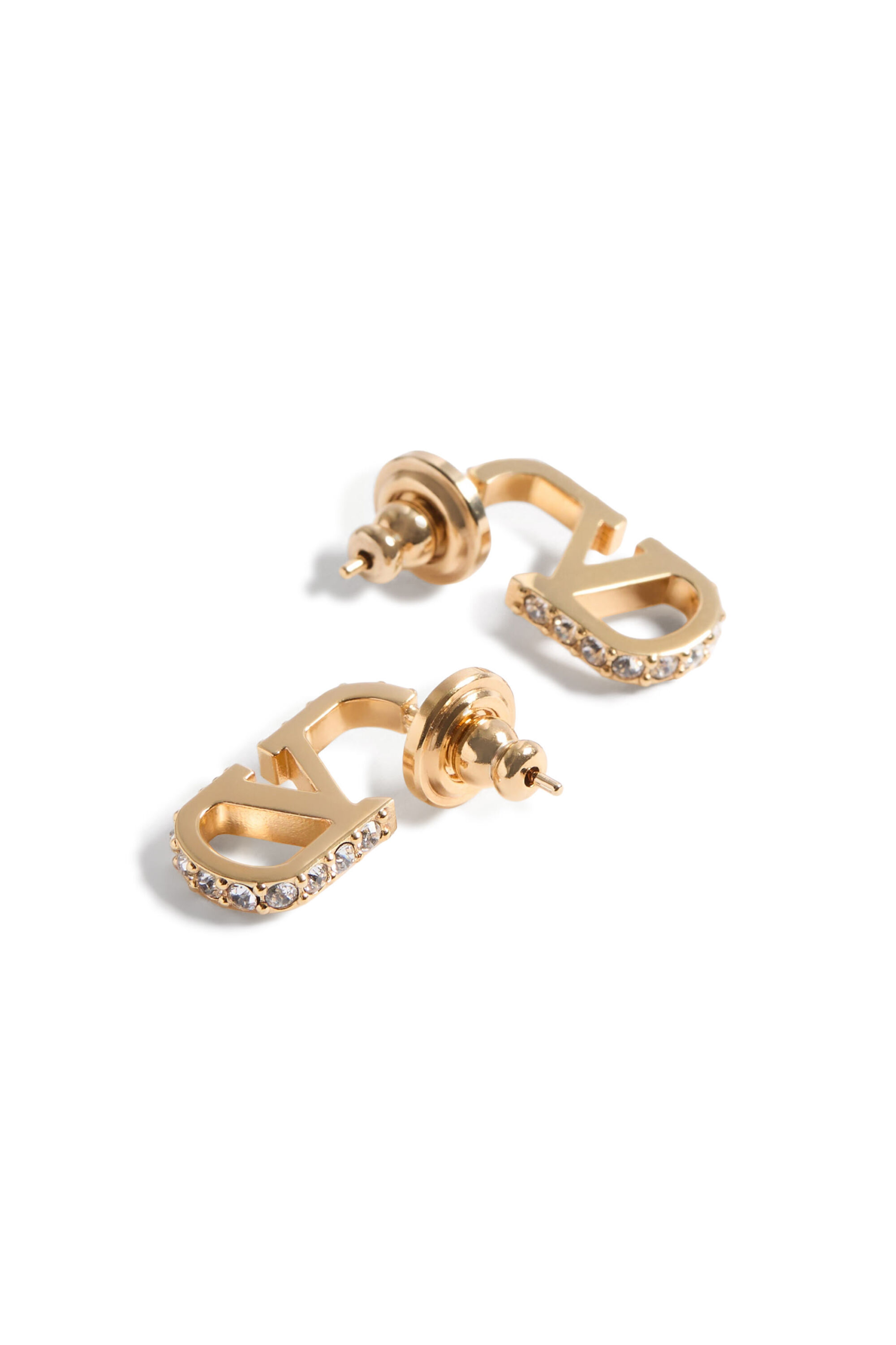 20260529_130949_e5746784-2d4d-479b-9562-6cf4d2209205.png VALENTINO GARAVANI VLogo Signature Metal & Swarovski Crystal Earrings - Image 1