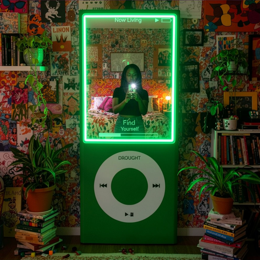 Custom MP3 Player Mirror Neon Sign - Y2K Retro LED Wall Decor - 32inch