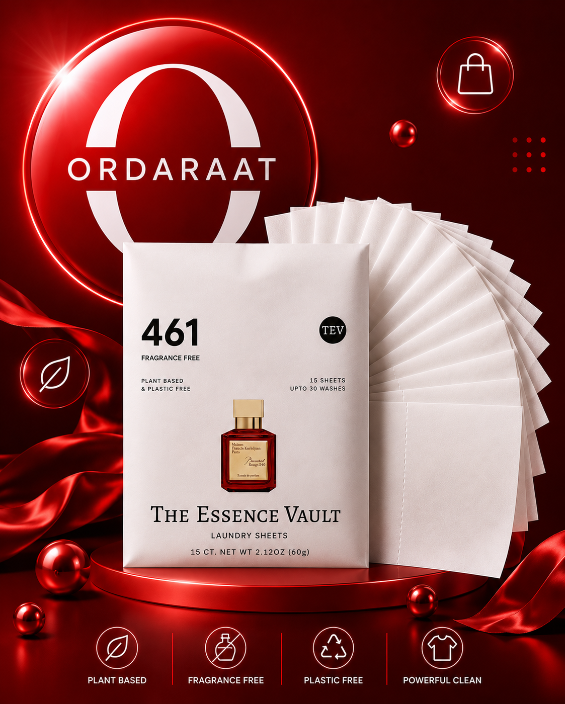 Laundry Detergent Sheets - Baccarat Rouge 540  - 15 Sheets