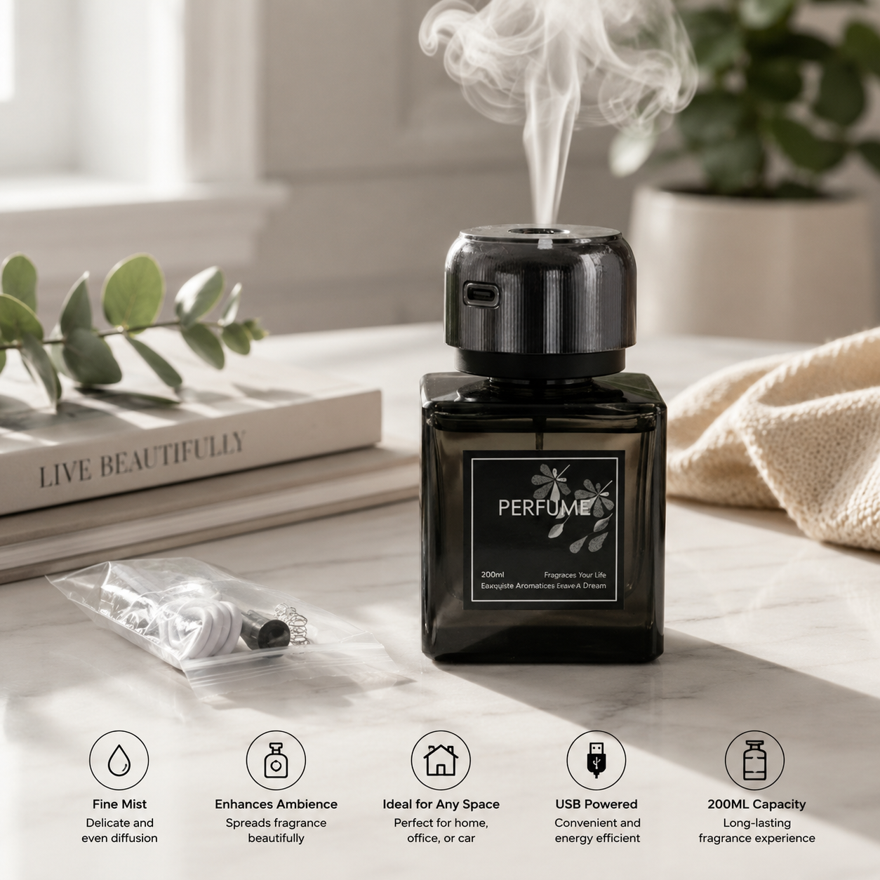Air Freshener Luxury Glass Capacity 200 ml - Cedar