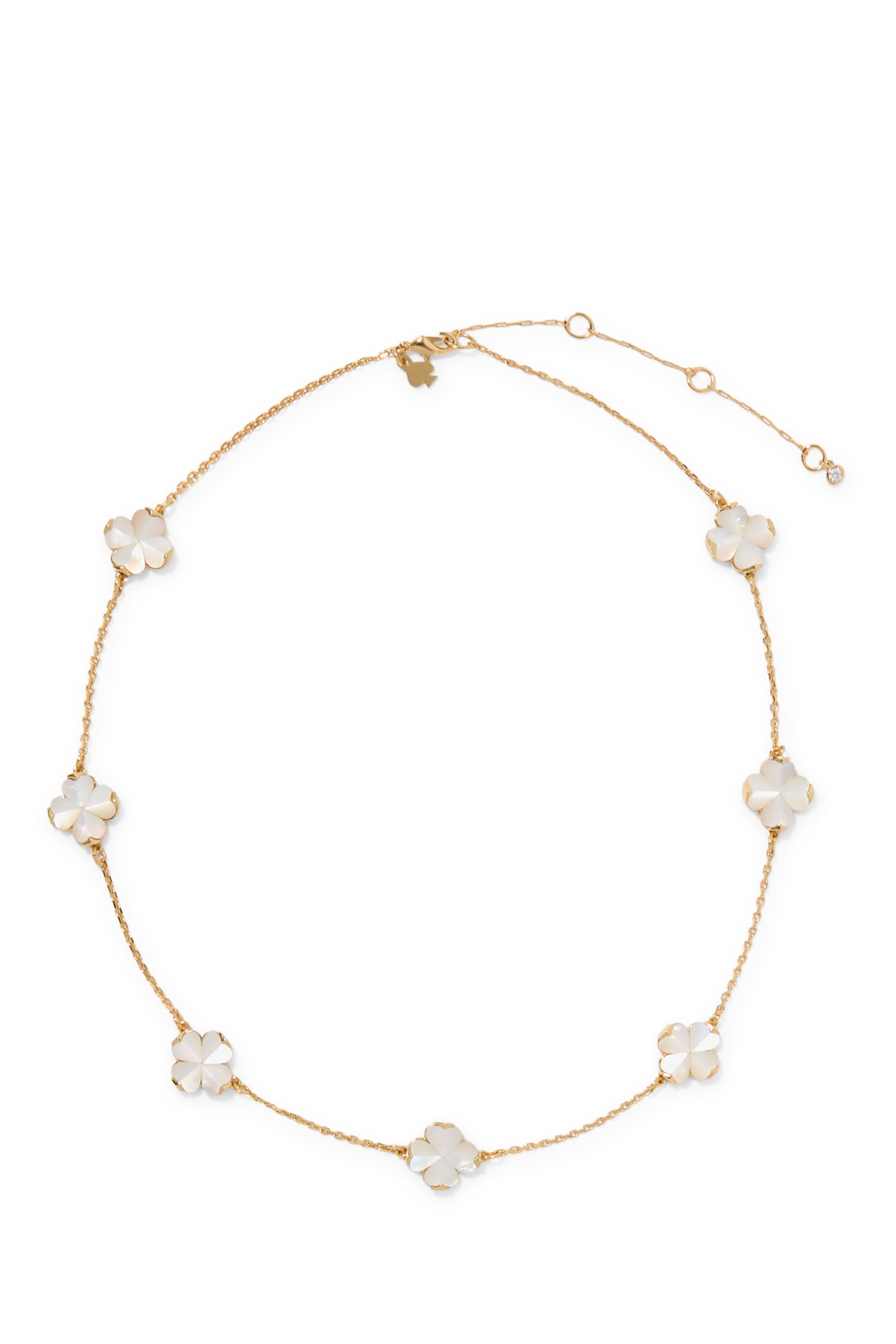 20260629_192242_70a15f4c-c969-471c-9652-b415d0dc03d4.png Kate Spade - Spade Flower Scatter Necklace, Plated Brass & Mother of Pearl - Image 1