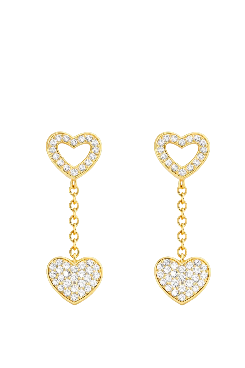 Love Heart Drop 18K Gold-Plated Earrings