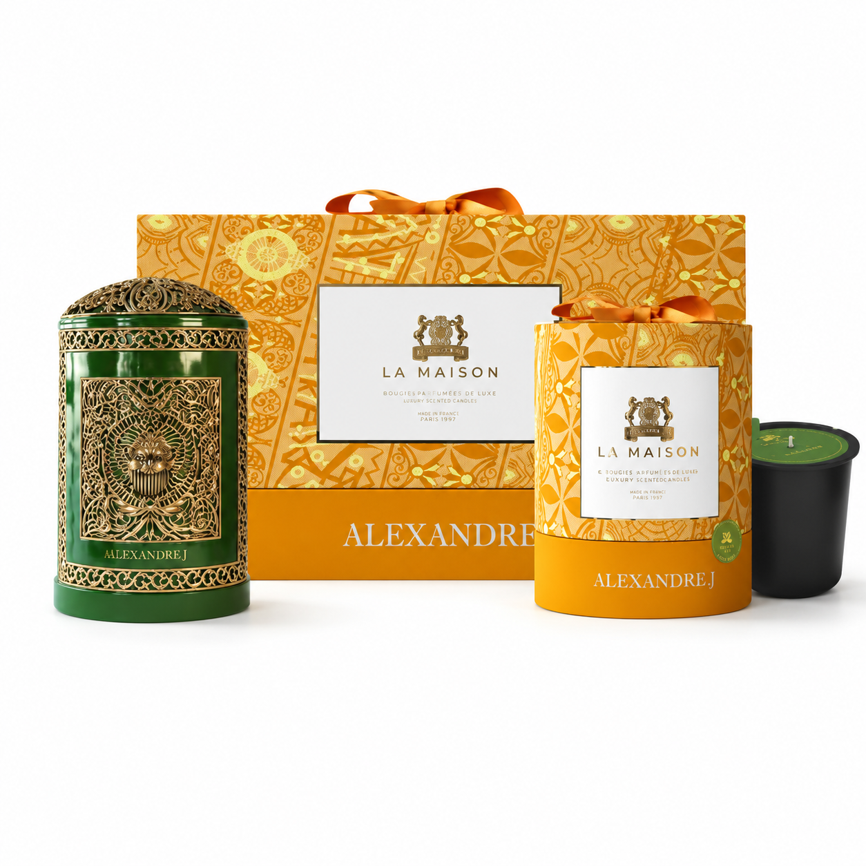 Alexandrej Pale Jade Candle & Holder Gift Set