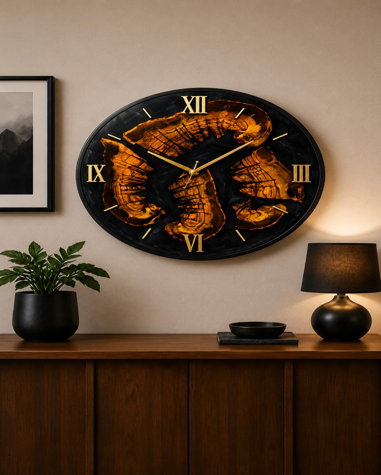 Handcrafted Geode Resin Wall Clock (50 cm)