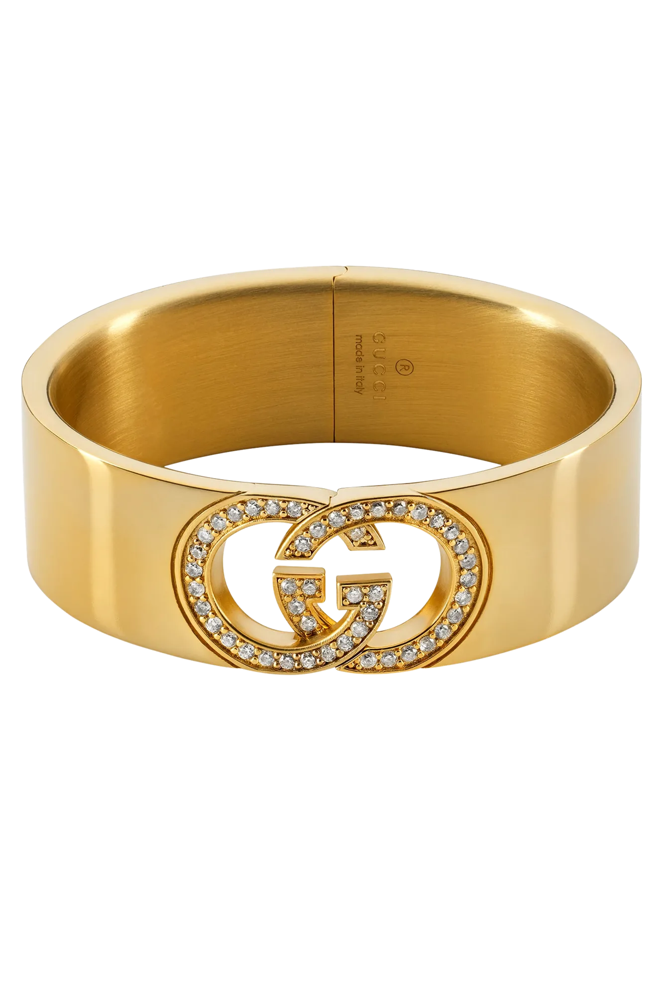 20260729_021338_a8603189-693f-47f3-bf3e-c4ca828a7e77.webp Gucci - GG Interlocking Crystal Cuff Bracelet (Medium) - Image 1