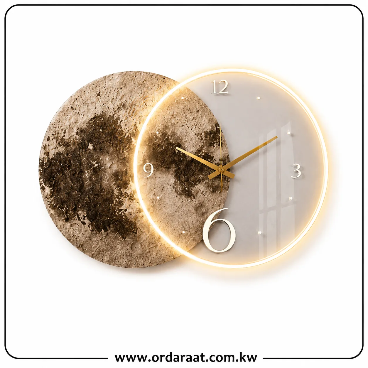 LED Lunar Horizon Illuminated Wall Clock (73 x 54 cm)