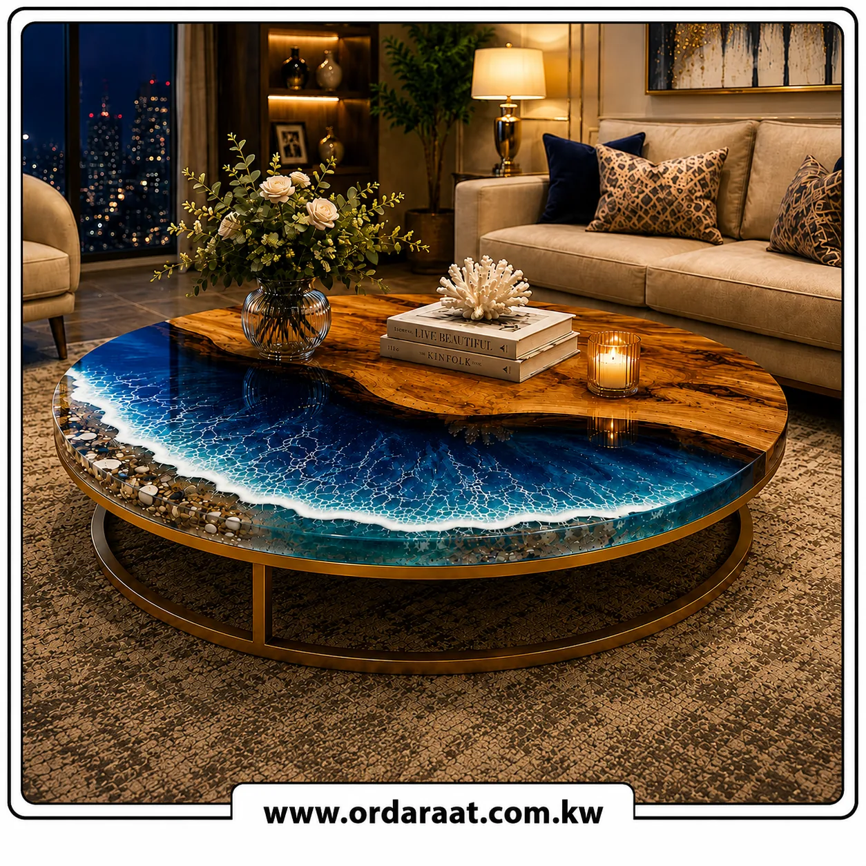 20260802_120236_6b7a0d44-2582-42e7-8284-77d23aac06bc.webp Handcrafted Ocean Epoxy Resin Round Table (24*24 inch) - الصورة 1