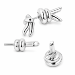Bottega Veneta - Knot Stud Earrings, Sterling Silver - Image 3