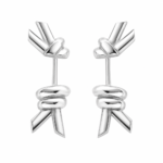 Bottega Veneta - Knot Stud Earrings, Sterling Silver - Image 2
