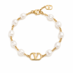 Valentino Garavani - VLogo Signature Bracelet in Metal with Glass Beads