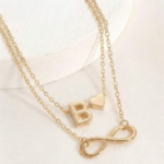 ⁦Anklet Women's Infinity Letter "B"- Double-Layer Minimalist Bracelet⁩ - الصورة ⁦2⁩
