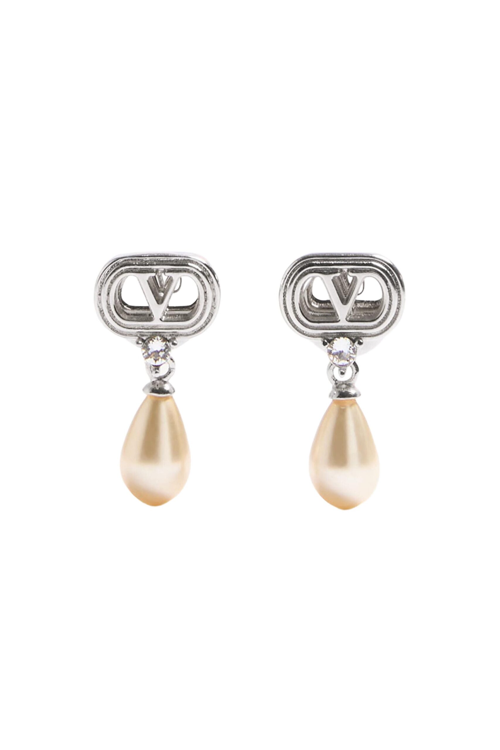 Earrings Valentino Garavani on Shape Teardrop Pearl - Silver