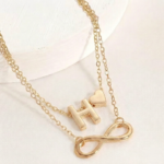 ⁦Anklet Women's Infinity Letter "H"- Double-Layer Minimalist Bracelet⁩ - الصورة ⁦2⁩