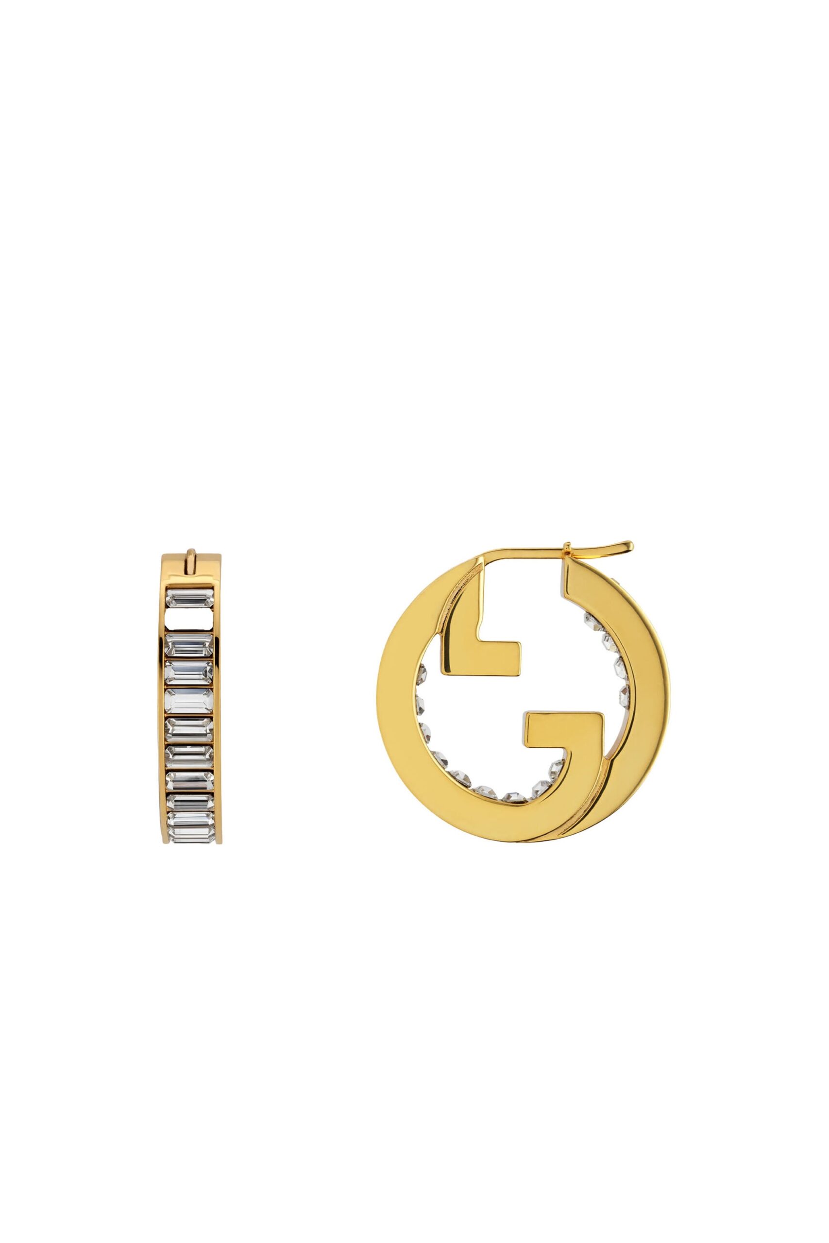 GUCCI Blondie Crystal Hoop Earrings