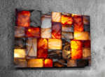 Amber Radiance Mosaic Crystal Acrylic Glass Wall Art