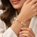 Valentino Garavani - VLogo Signature Bracelet in Metal with Glass Beads - Image 5