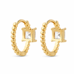 CZ by Kenneth Jay Lane - Princess On Ball Hoop Earrings - Image 2