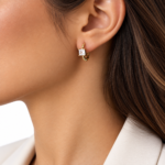 CZ by Kenneth Jay Lane - Princess On Ball Hoop Earrings - Image 4