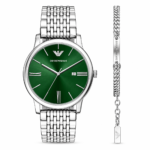 Emporio Armani - Men Silver Watch & Bracelet Set