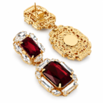 Anton Heunis – Crystal Drop Earrings in Gold-Plated Bras - Image 2
