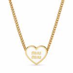 Miu Miu – Heart Pendant Necklace in Gold-Tone Brass