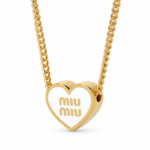 Miu Miu – Heart Pendant Necklace in Gold-Tone Brass - Image 2