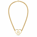 Miu Miu – Heart Pendant Necklace in Gold-Tone Brass - Image 4