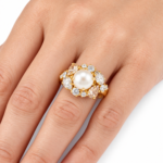 Caroline Svedbom - Molly Ring, 18K Gold Plated Brass, Pearl & Swarovski® Crystals - Image 4