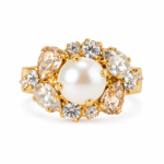 Caroline Svedbom - Molly Ring, 18K Gold Plated Brass, Pearl & Swarovski® Crystals - Image 2